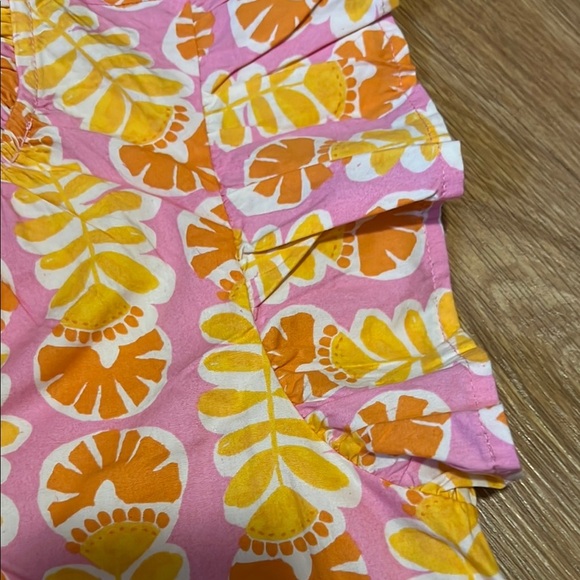 Mud Pie Pink and Yellow Blouse size small - Picture 3 of 5